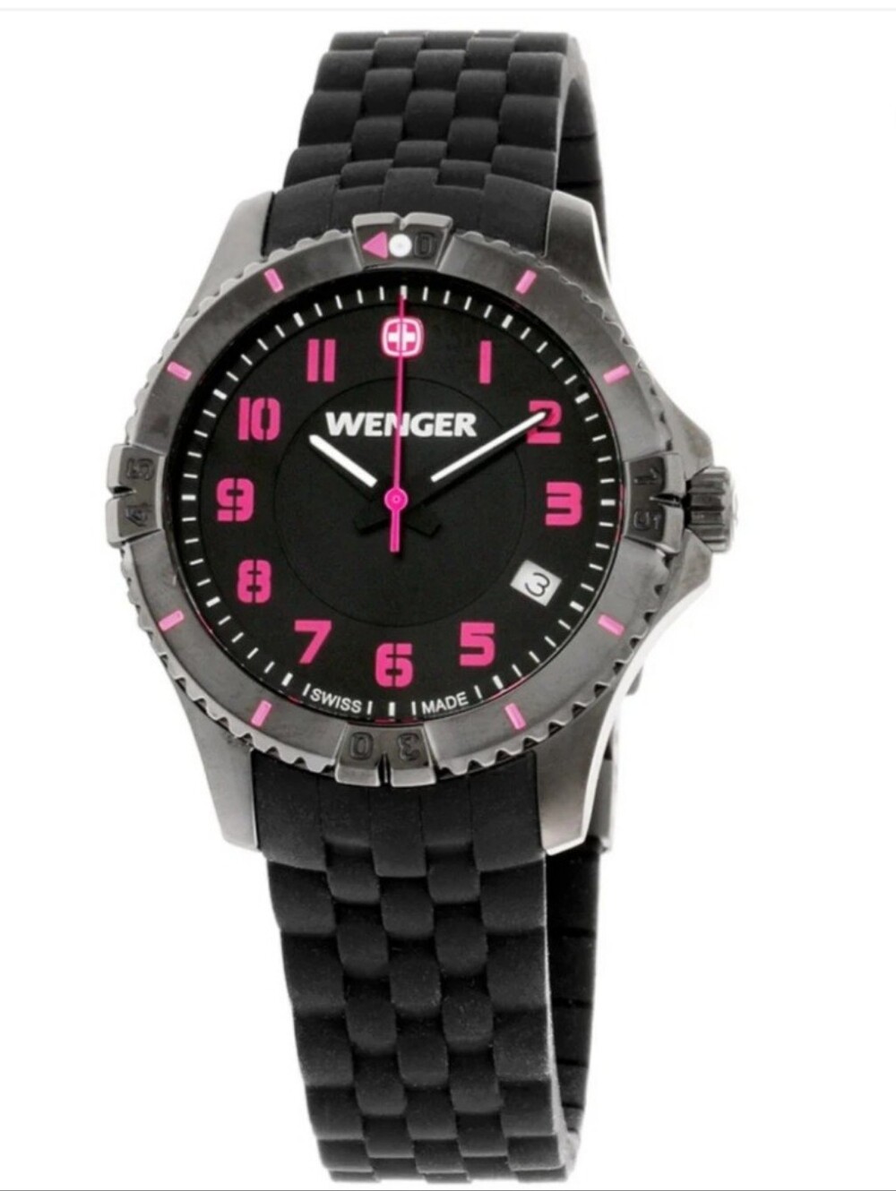 Wenger Black Watch with Pink Accents